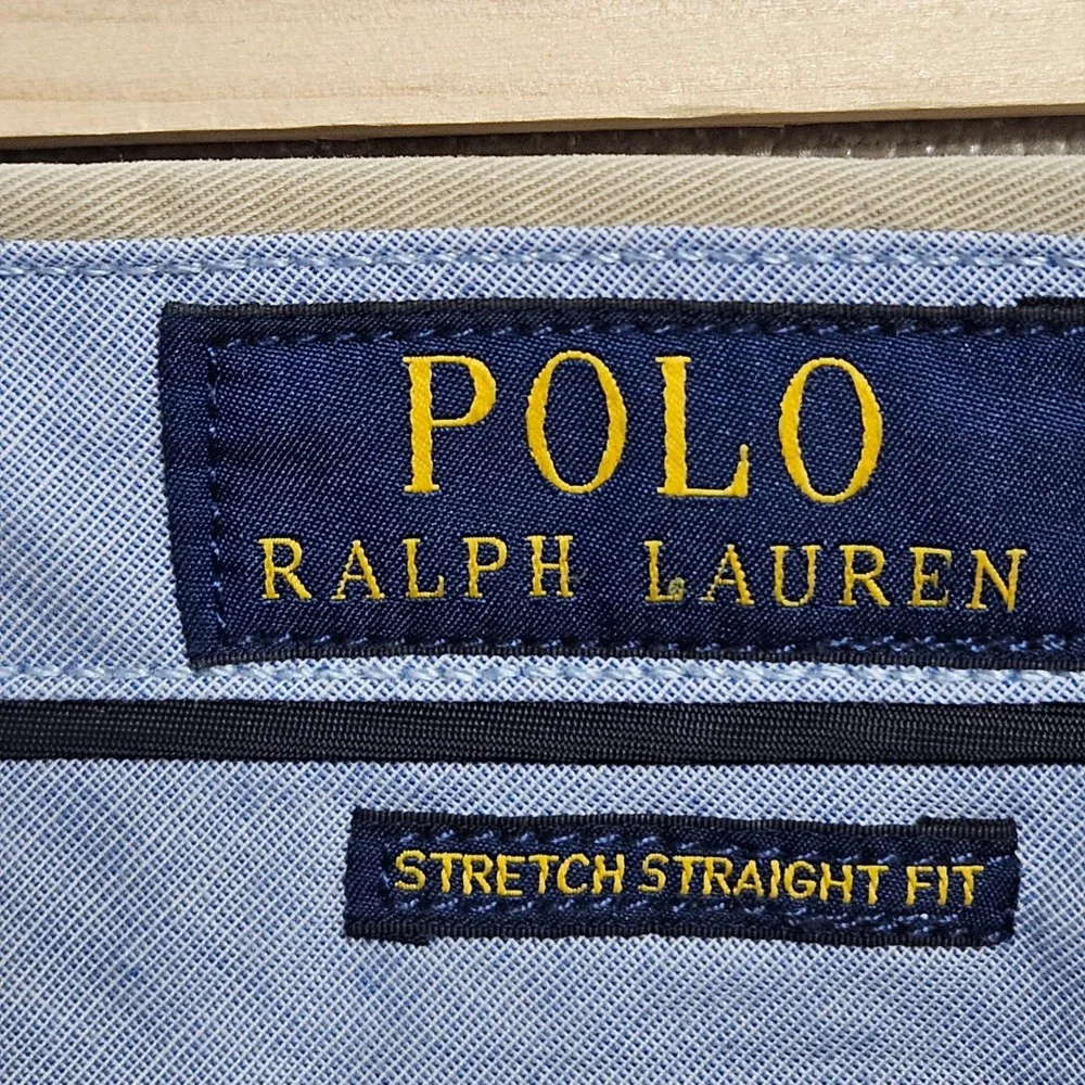 Polo Ralph Lauren Chino Pants Mens 36x32 Tan Stretch Straight Fit Khakis